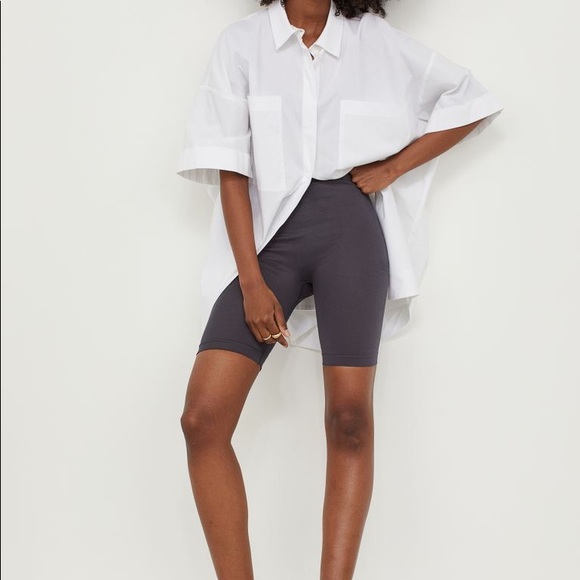 Black Ribbed Bike Shorts - Picture 6 of 6